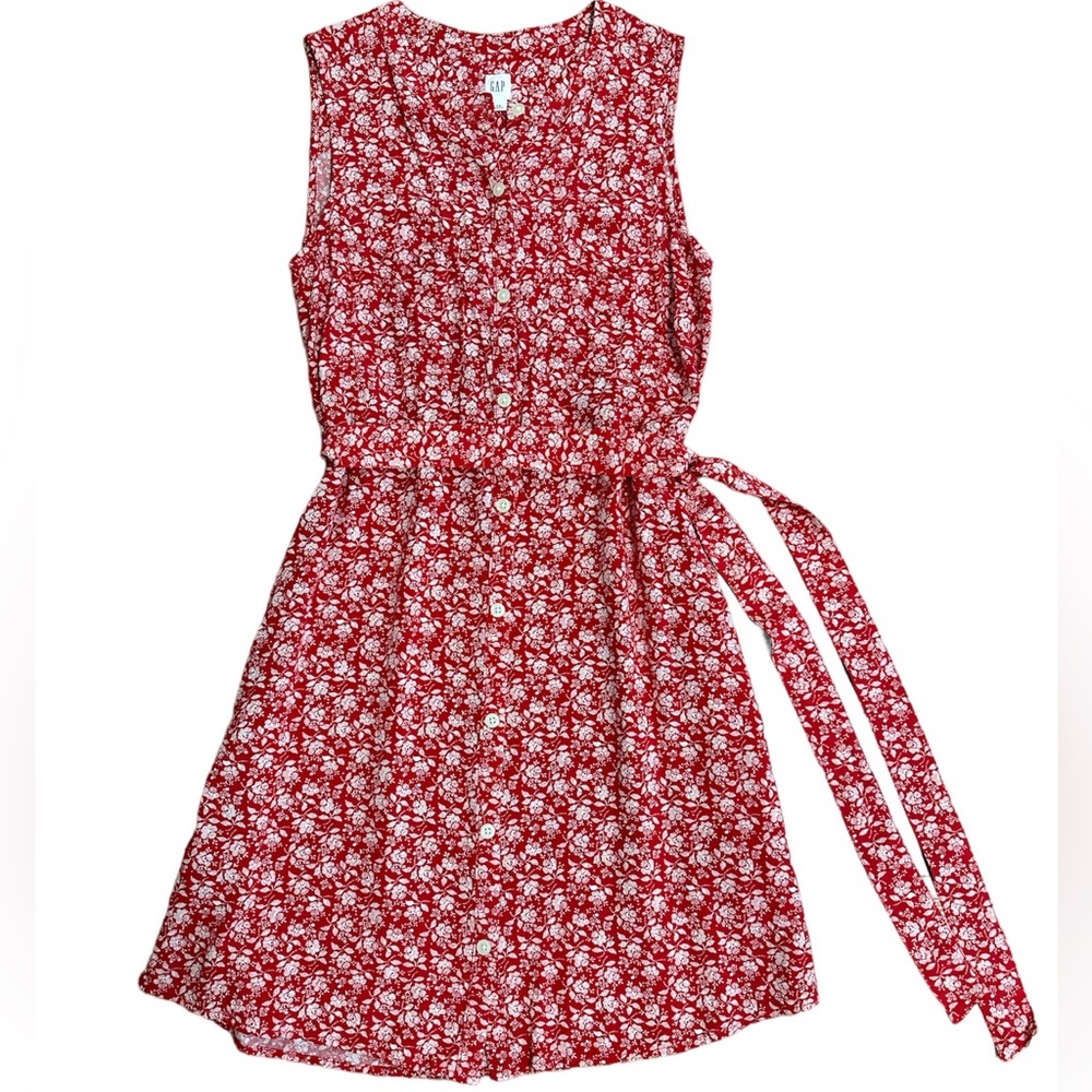 GAP red & white floral tunic dress. XS